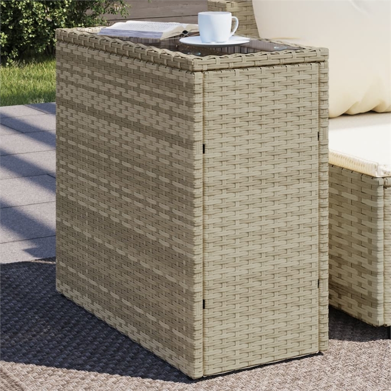 vidaXL Garden Side Table in Light Gray and Black