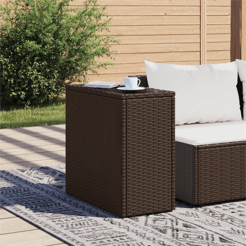 vidaXL Garden Side Table in Brown and Black