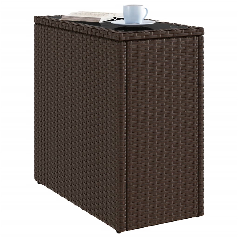 vidaXL Garden Side Table in Brown and Black