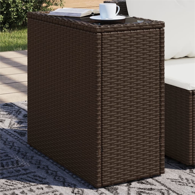 vidaXL Garden Side Table in Brown and Black