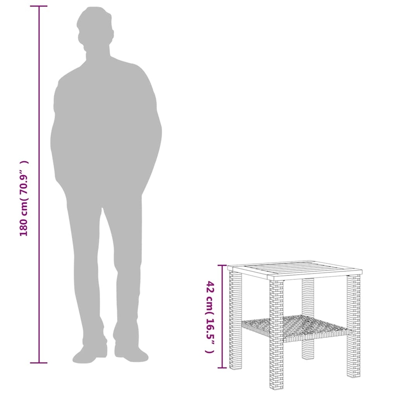 vidaXL Garden Coffee Table in Gray and Brown