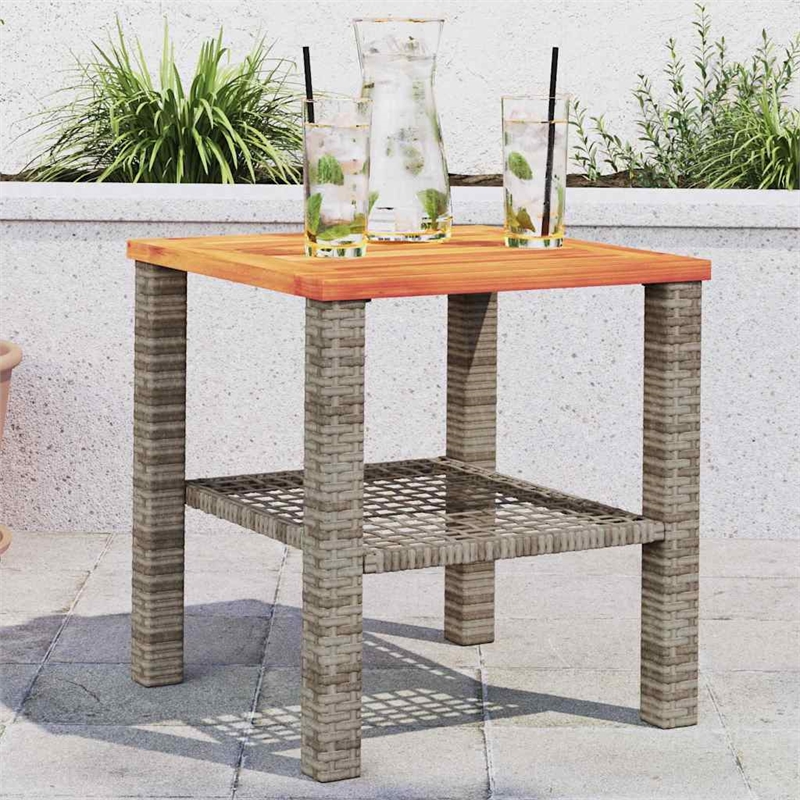 vidaXL Garden Coffee Table in Gray and Brown