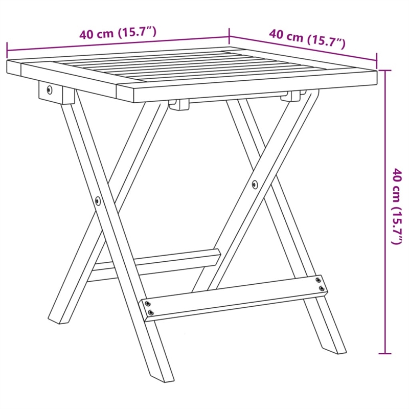 vidaXL Solid Acacia Wood Garden Side Table in Brown