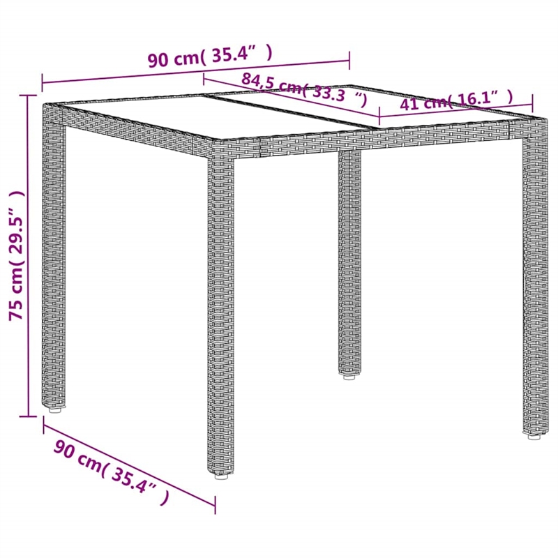 vidaXL Garden Coffee Table in Light Gray (Set of 4)