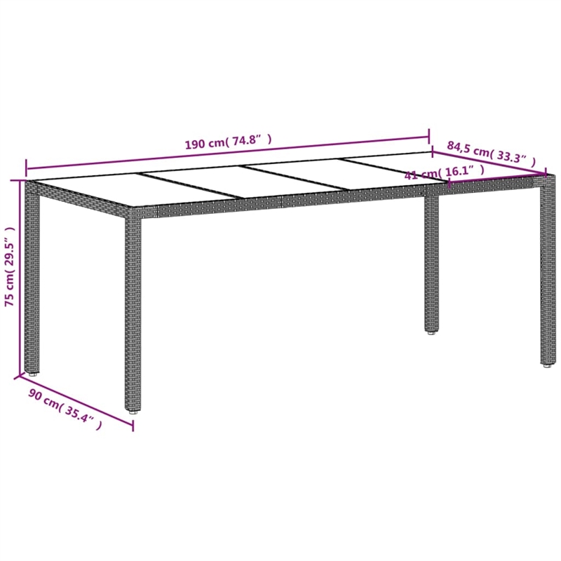 vidaXL Garden Dining Table in Light Gray