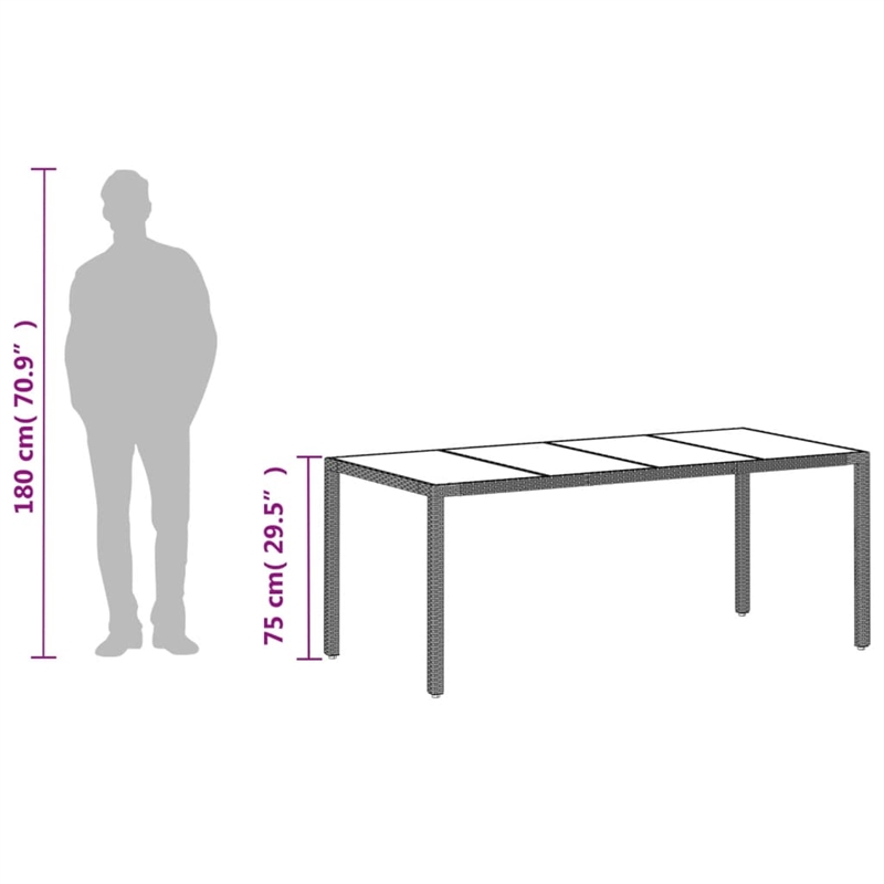 vidaXL Garden Dining Table in Light Gray