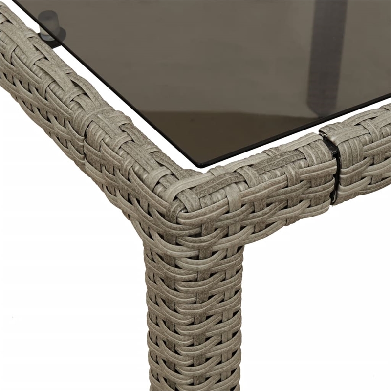 vidaXL Garden Dining Table in Light Gray