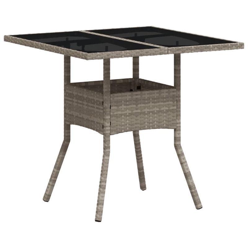 vidaXL PE Rattan Medium Garden Coffee Table in Light Gray