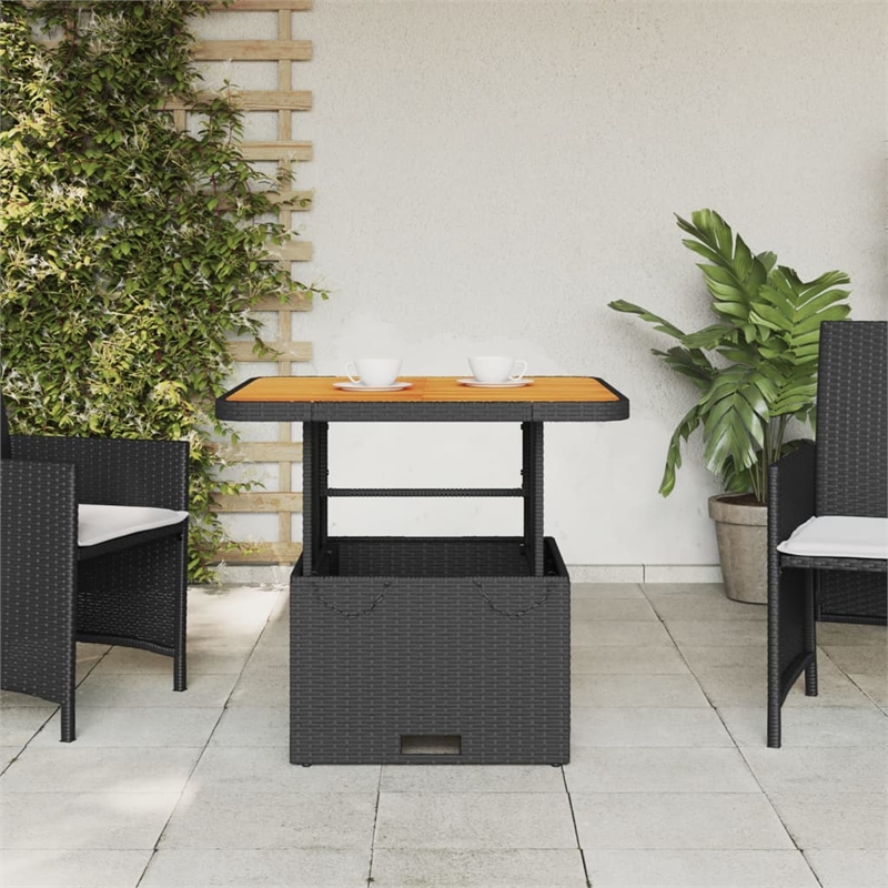 vidaXL Garden Table in Black and Brown