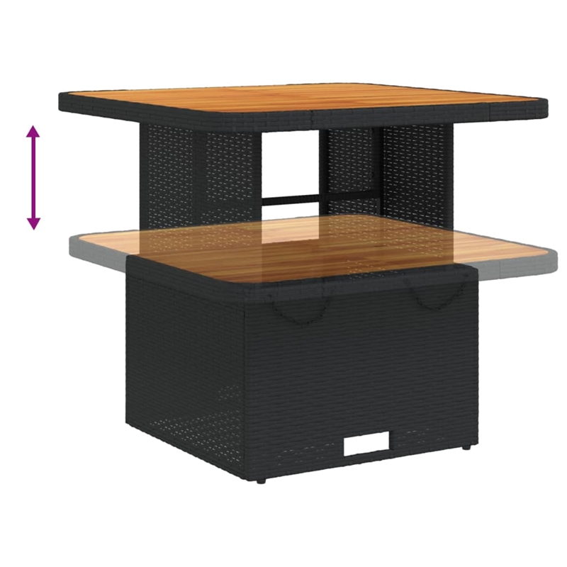 vidaXL Garden Table in Black and Brown