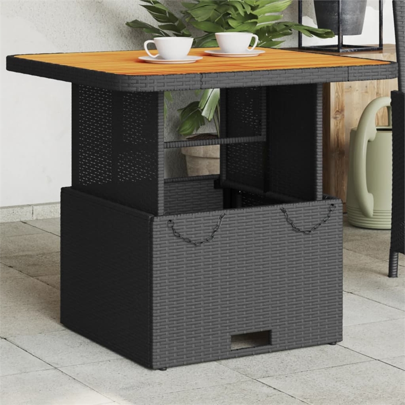 vidaXL Garden Table in Black and Brown