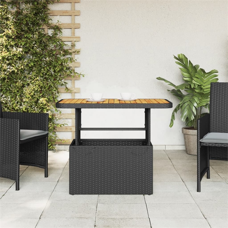 vidaXL Garden Table in Black/Brown