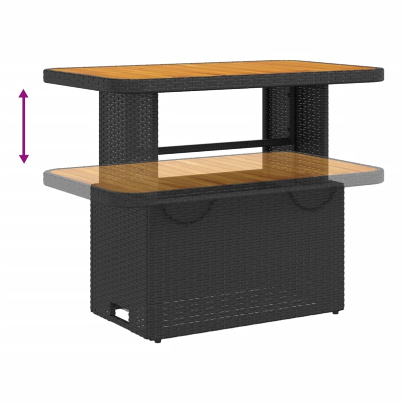 vidaXL Garden Table in Black/Brown
