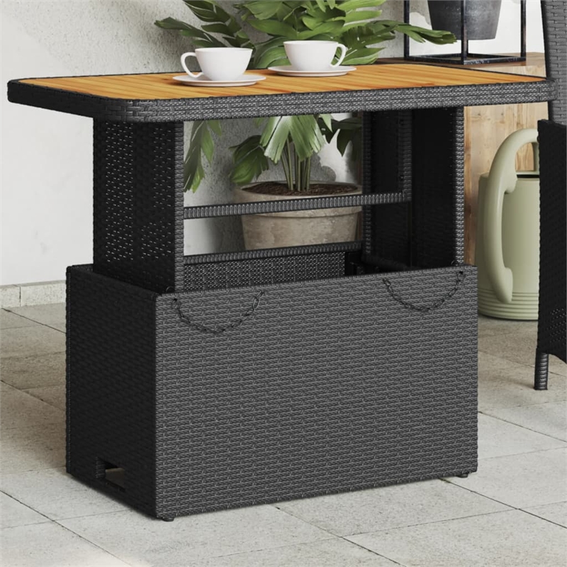 vidaXL Garden Table in Black/Brown