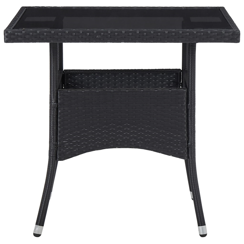 vidaXL PE Rattan Dining Table in Black