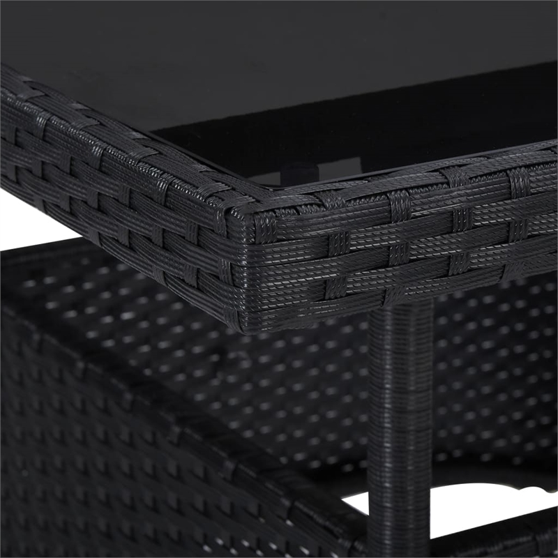 vidaXL PE Rattan Dining Table in Black