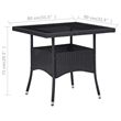 vidaXL PE Rattan Dining Table in Black