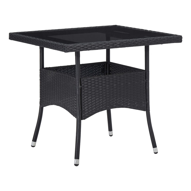 vidaXL PE Rattan Dining Table in Black