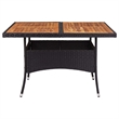 vidaXL Dining Table in Black and Natural/Brown
