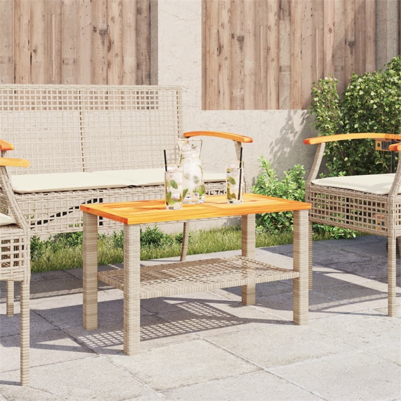 vidaXL Garden Dining Table in Beige and Brown