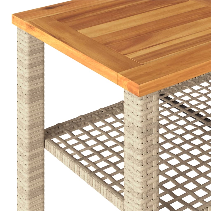 vidaXL Garden Dining Table in Beige and Brown