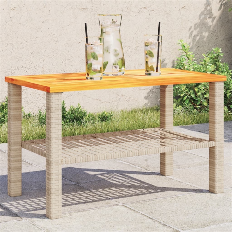 vidaXL Garden Dining Table in Beige and Brown