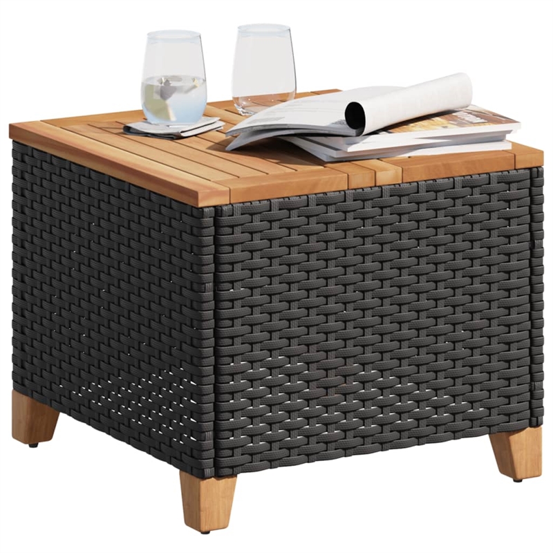 vidaXL Garden Dining Table in Black and Brown