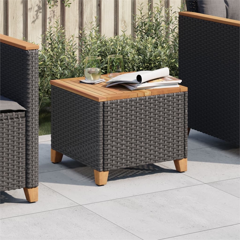 vidaXL Garden Dining Table in Black and Brown