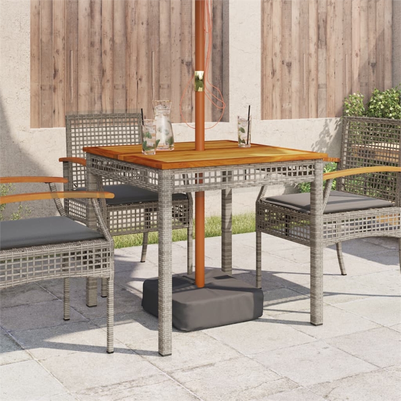 vidaXL Garden Dining Table in Gray and Brown