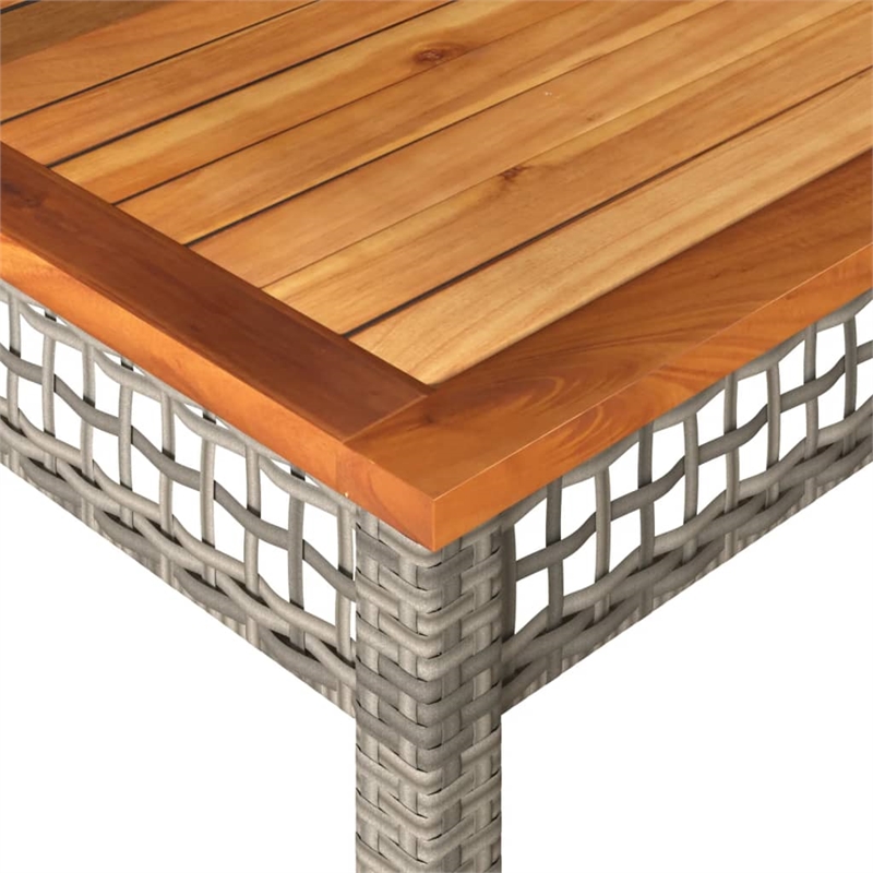 vidaXL Garden Dining Table in Gray and Brown