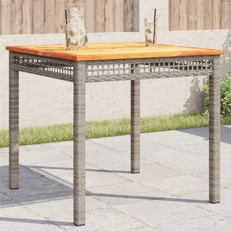 vidaXL Garden Dining Table in Gray and Brown