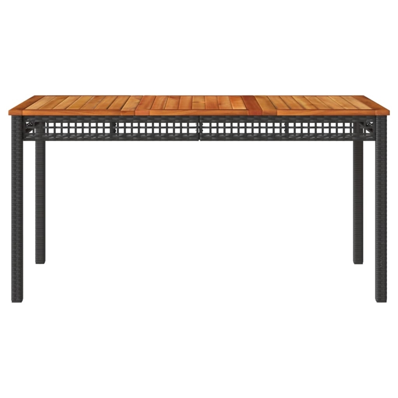 vidaXL Garden Dining Table in Black and Brown