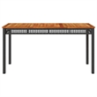 vidaXL Garden Dining Table in Black and Brown