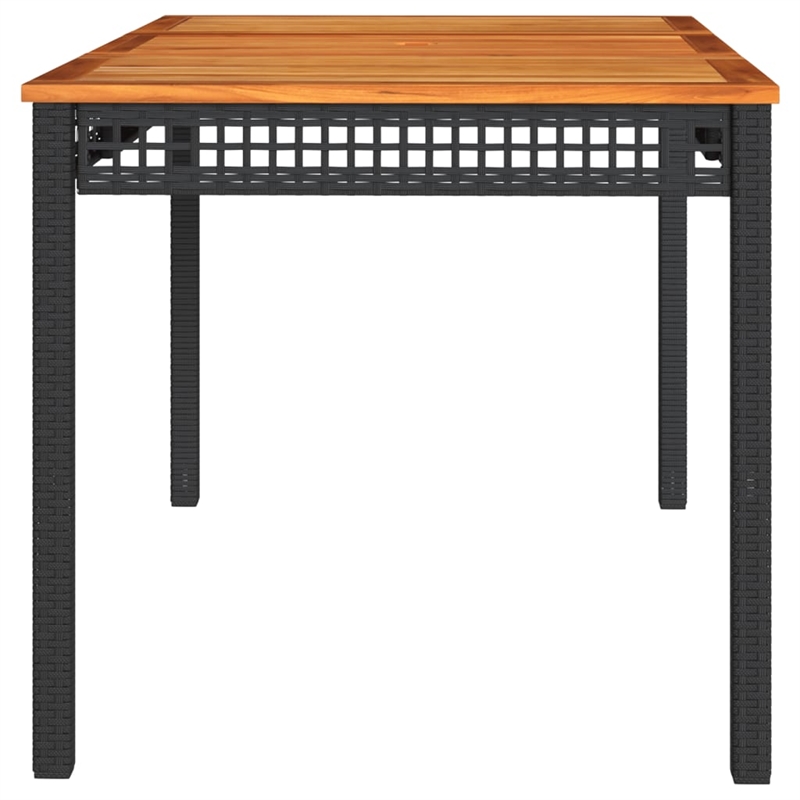 vidaXL Garden Dining Table in Black and Brown