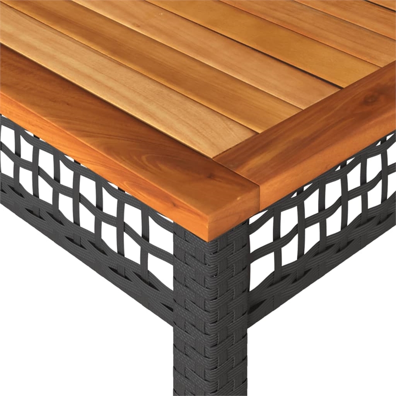 vidaXL Garden Dining Table in Black and Brown