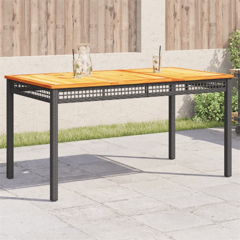 vidaXL Garden Dining Table in Black and Brown