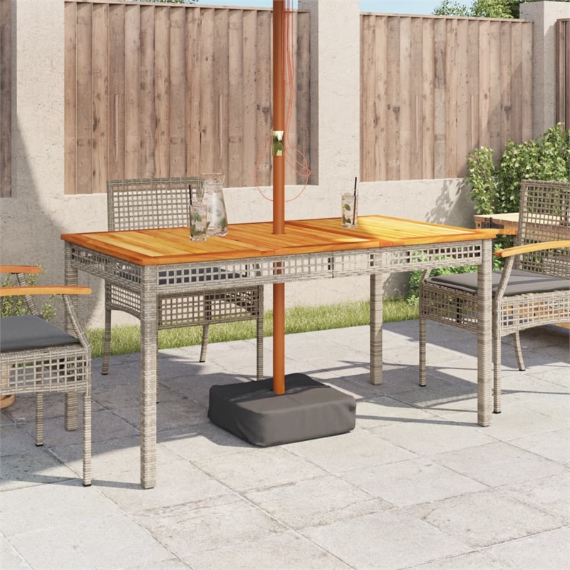 vidaXL Garden Dining Table in Gray and Brown