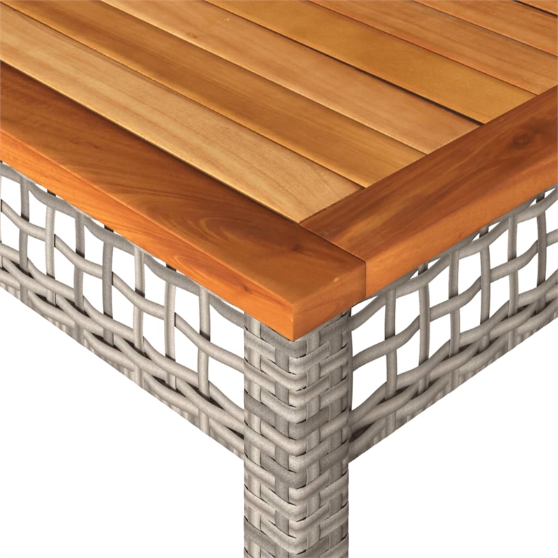 vidaXL Garden Dining Table in Gray and Brown