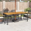 vidaXL Garden Dining Table in Black and Brown