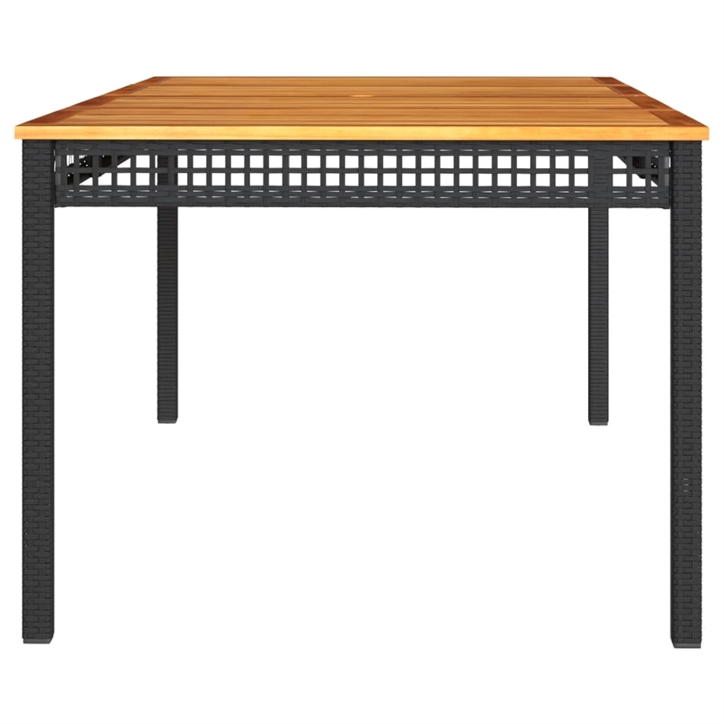 vidaXL Garden Dining Table in Black and Brown