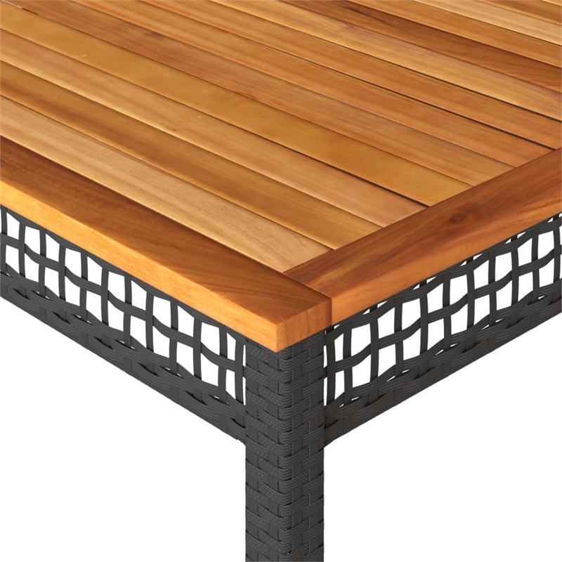 vidaXL Garden Dining Table in Black and Brown