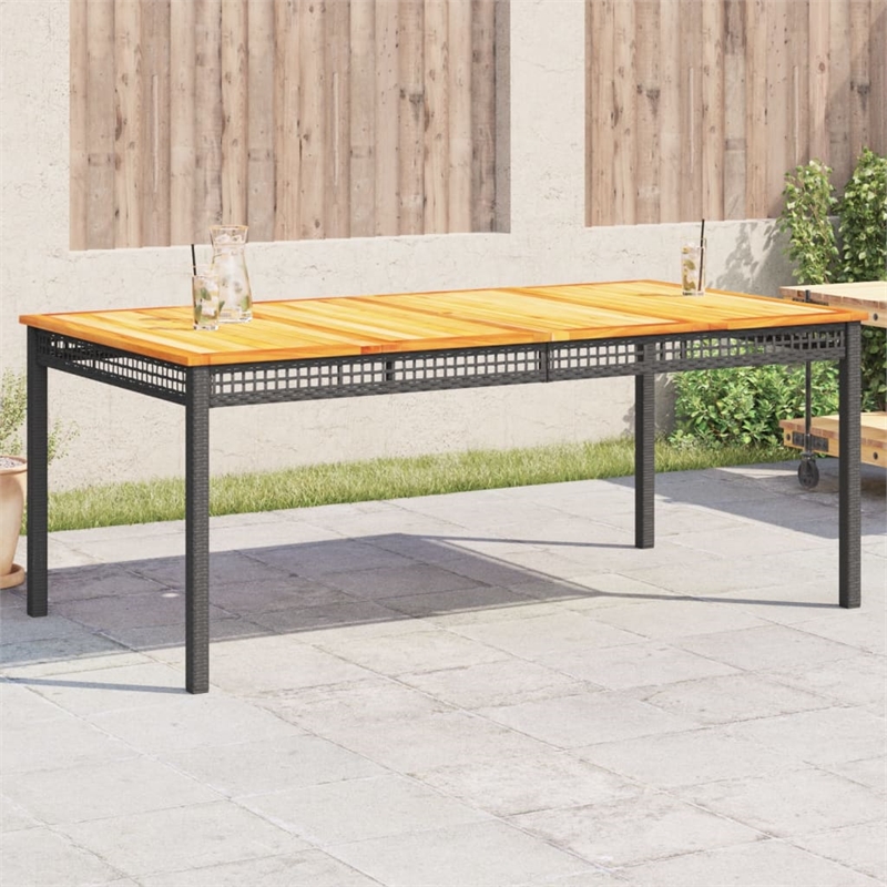 vidaXL Garden Dining Table in Black and Brown