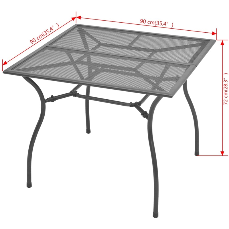 vidaXL Steel Durable Outdoor Table in Anthracite/Gray