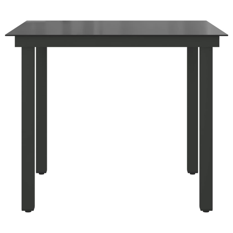 vidaXL Aluminum and Glass Garden Dining Table in Black