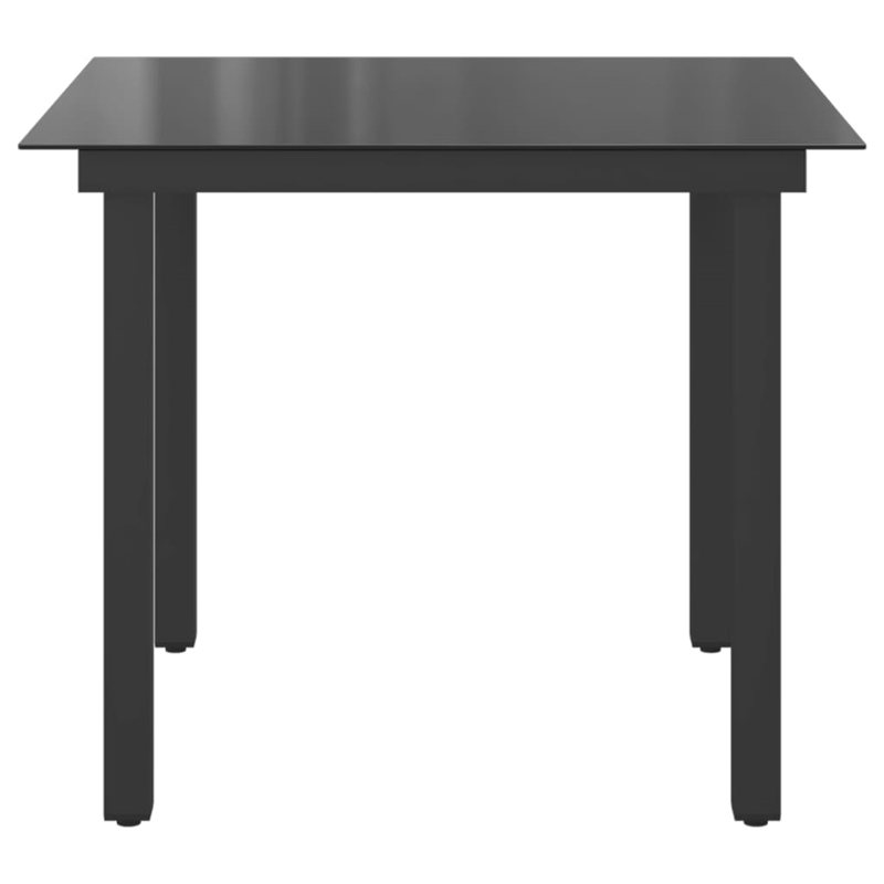 vidaXL Aluminum and Glass Garden Dining Table in Black