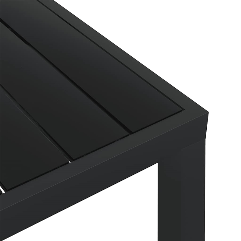 vidaXL Aluminum Garden Dining Table in Black