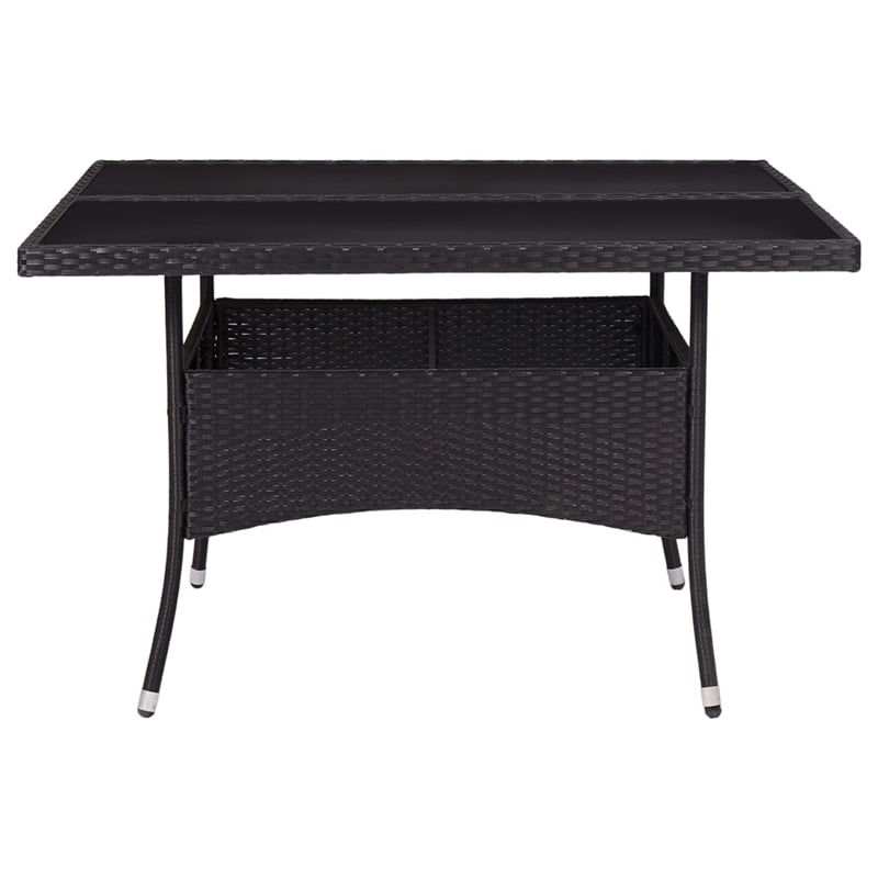 vidaXL Poly Rattan Garden Table in Black
