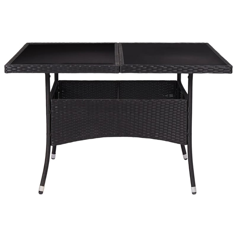 vidaXL Poly Rattan Garden Table in Black