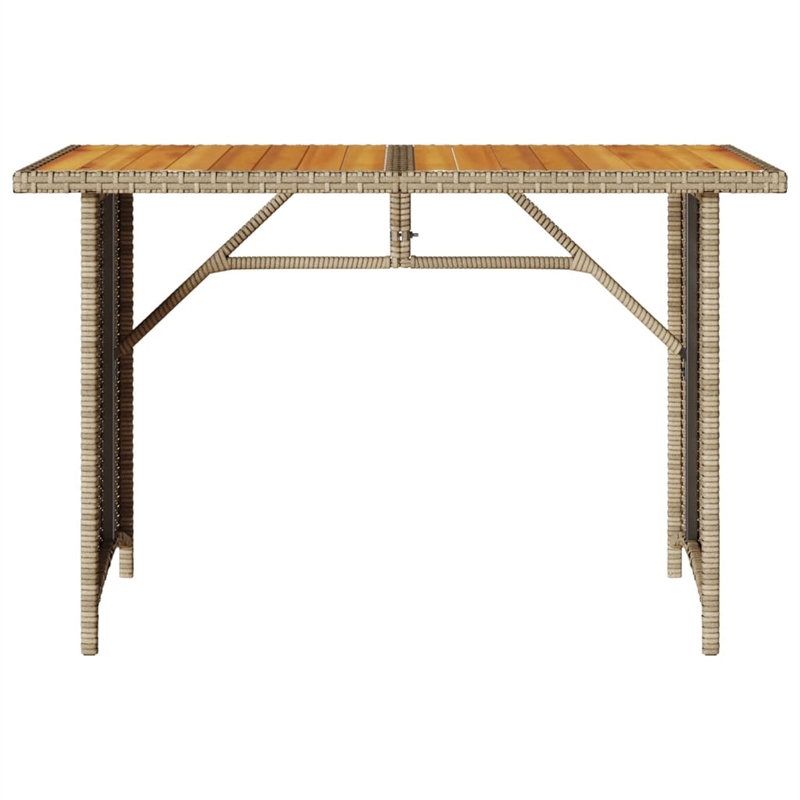 vidaXL Solid Acacia Wood Garden Dining Table in Beige