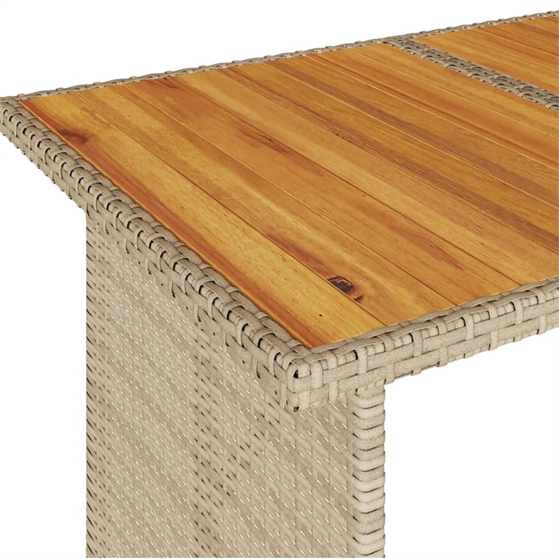 vidaXL Solid Acacia Wood Garden Dining Table in Beige